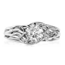 Embracing Tree Branch Engagement Ring With Round Diamond - top view