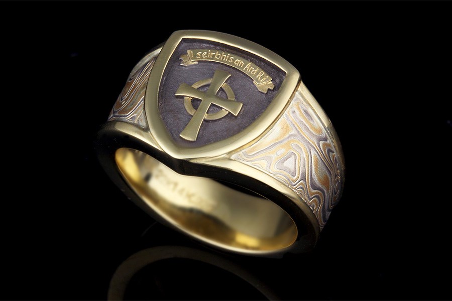 Mokume Signet Ring