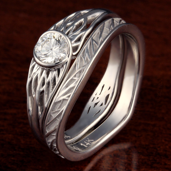 Tree of life wedding sale ring set