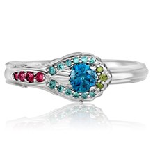 Peacock Engagement Ring - top view