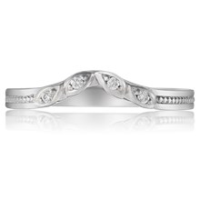 Contoured Leaf Wedding Band - top view