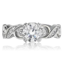 Infinity Leaf Engagement Ring - top view