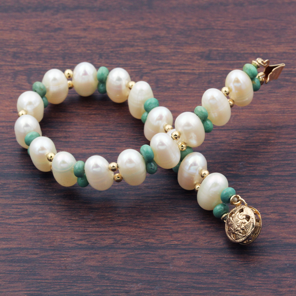 pearl and turquoise bracelet