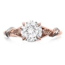 Twisted Leaf Solitaire Engagement Ring - top view