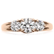 Three Stone Tree Branch Engagement Ring - top view