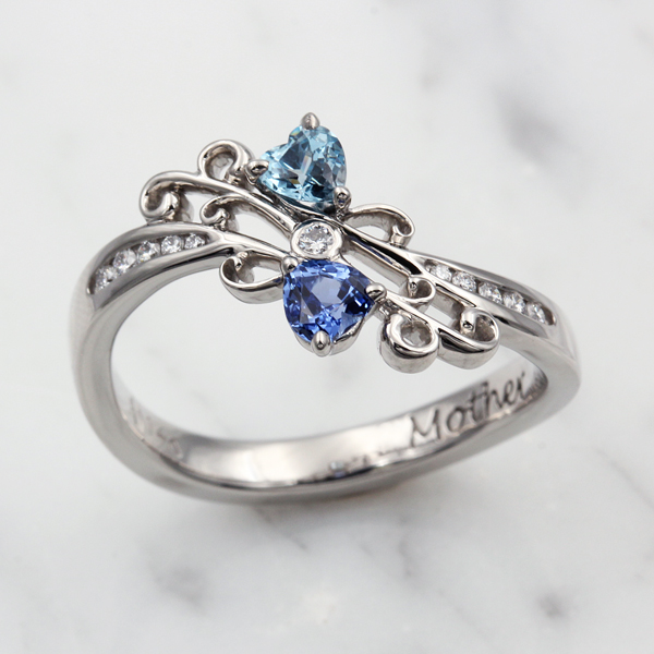 sapphire and diamond mothers ring