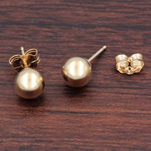 Gold Ball Stud Earrings - top view