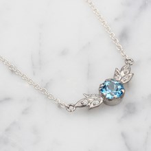 Vintage Wreath Necklace With Blue Topaz