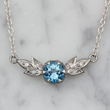 Vintage Wreath Necklace With Blue Topaz - top view