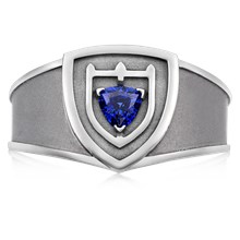 Shield Crest Signet Ring - top view