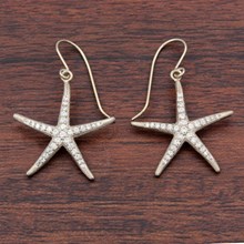Pave Starfish Earrings - top view