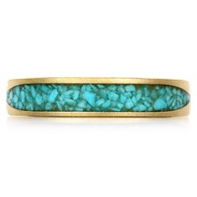 Turquoise Flair Wedding Band - top view