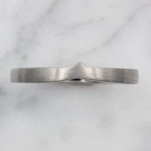 Plain Wedding Band Contoured With Brushed Finish - top view