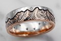 Starry Night Mountain Wedding Band