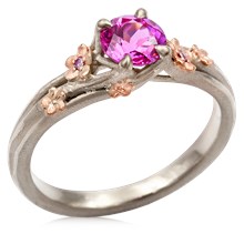 Plum Blossom Engagement Ring