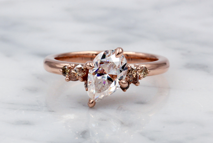 Scattered Mixed Shape Cluster Engagement Ring