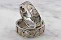 Two Tone Birch Leaf Wedding Band