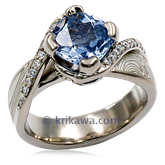 Kite Set River Twist Engagement Ring 