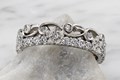 Delicate Leaf and Flower Diamond Wedding Band