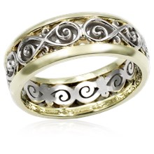 Ornate Infinity Wedding Band with Rails