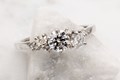 Petite Asymmetrical Cluster Engagement Ring