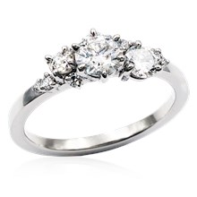 Petite Asymmetrical Cluster Engagement Ring