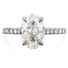 Hidden Halo Cathedral Engagement Ring - top view