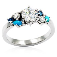 Trinity Mixed Cluster Engagement Ring