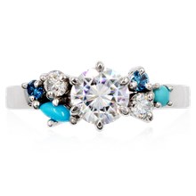 Trinity Mixed Cluster Engagement Ring - top view