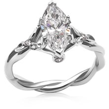 Marquise Twisted Leaf Engagement Ring