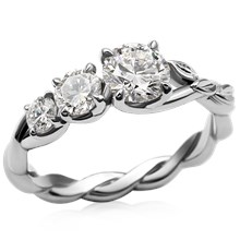 Triple Twist Leaf Engagement Ring