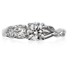 Triple Twist Leaf Engagement Ring - top view