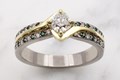 Petite Pave River Engagement Ring