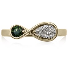 Two Stone Infinity Engagement Ring - top view