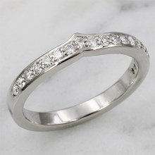 Diamond Bead in Channel Curved Wedding Band