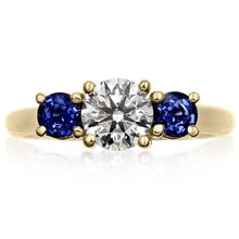 Classic Three Stone Trellis Engagement Ring - top view