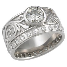 Western Floral Engagement Ring with Moissanite