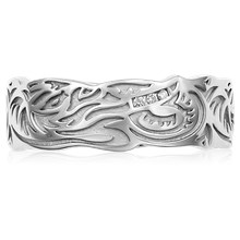 Tribal Tattoo Wedding Band - top view