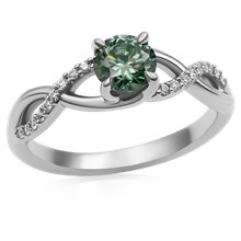 Diamond Twist Solitaire Engagement Ring