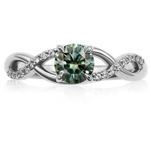 Diamond Twist Solitaire Engagement Ring - top view