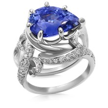 Ocean Wave Scaffold Engagement Ring