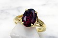 Delicate Tree Branch Engagement Ring with Oval Garnet