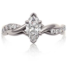 Tight Twist Engagement Ring - top view