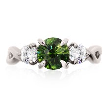 Trio Twist Engagement Ring - top view