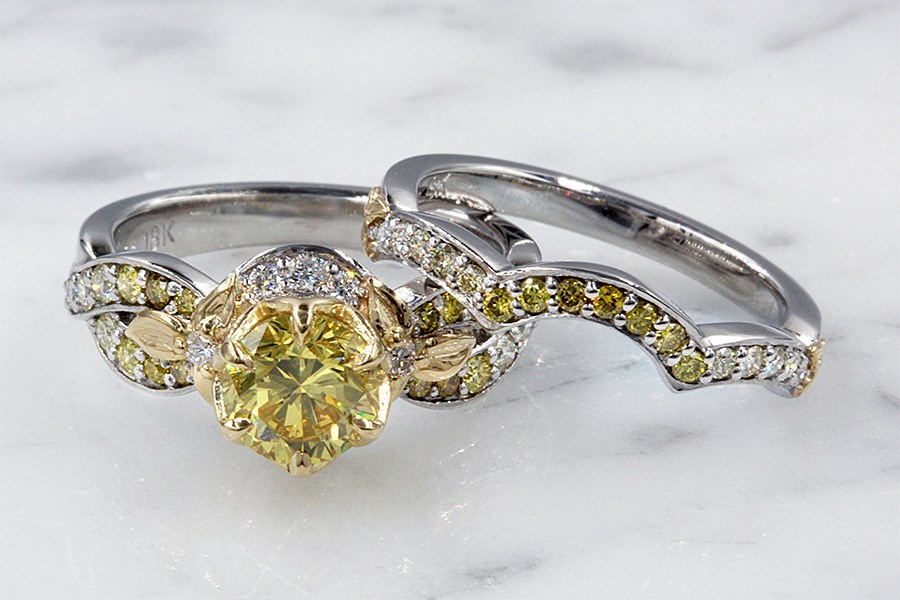 Custom Contoured Leaf Wedding Band