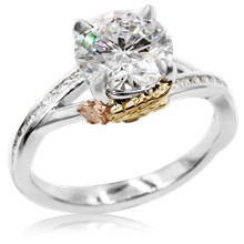 Flower Leaf Twist Engagement Ring