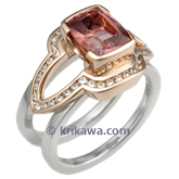 Brilliant Scaffolding Engagement Ring with Spinel