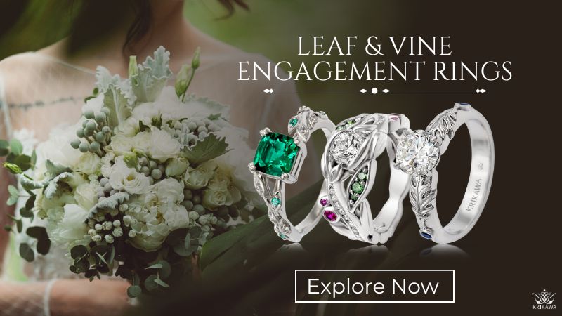 Leaf and Vine Engagement Rings