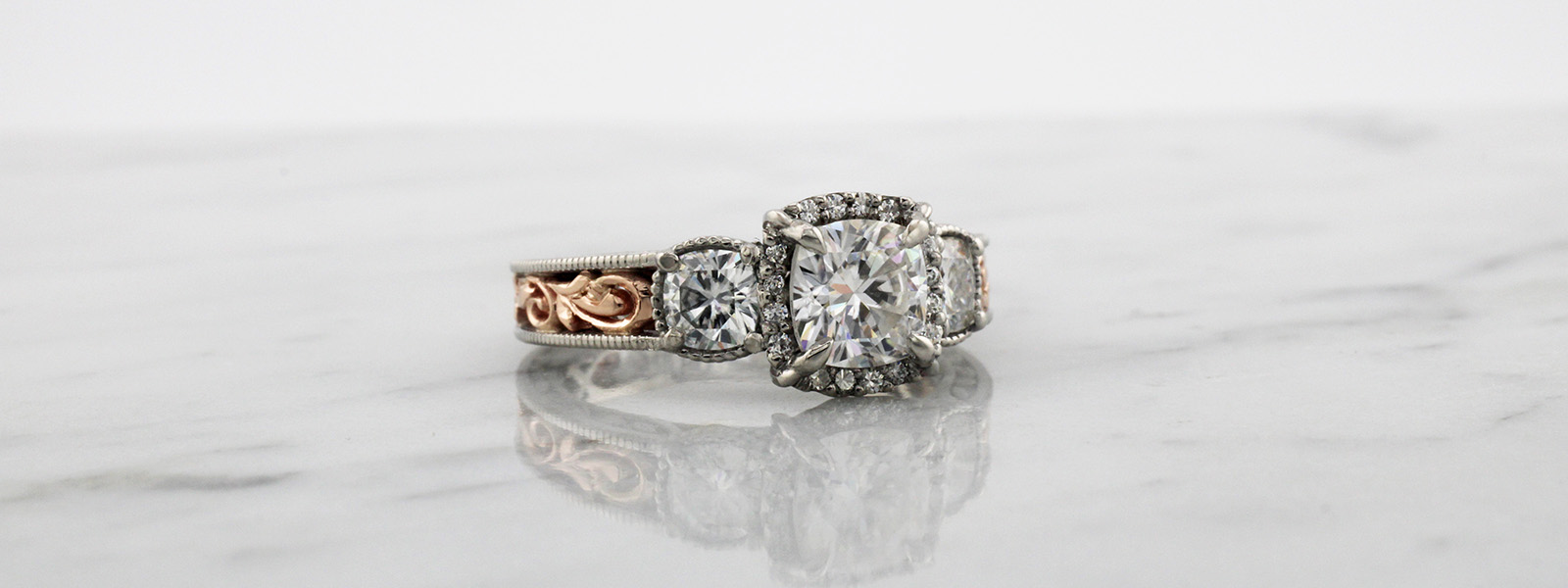 Moissanite Center Stone in Engagement Ring