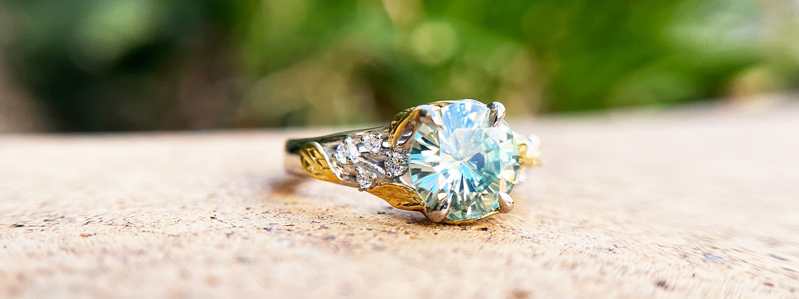 Seafoam Moissanite Center Stone